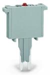 Wago Fuse plug; with soldered miniature fuse; with indicator lamp; LED (red); DC 15 - 30 V; 500 mA FF; 5 mm wide; gray (280-852/281-413)