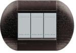 Bticino Placa ornament , 3 module, stejar inchis, living light, BTICINO (LNB4803LRW)