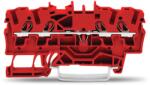 Wago 4-conductor through terminal block; 2.5 mm2; suitable for Ex e II applications; side and center marking; for DIN-rail 35 x 15 and 35 x 7.5; Push-in CAGE CLAMP®; 2, 50 mm2; red (2002-1403)