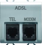 Gewiss Double Telephone Connector - Adsl Filter - Rj11 For Telephone/modem - 2 Modules - Titanium - Chorus (gw14410)