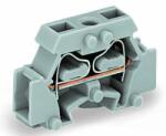 Wago 2-conductor terminal block; without push-buttons; with fixing flange; for screw or similar mounting types; Fixing hole 3.2 mm Ø; 2.5 mm2; CAGE CLAMP®; 2, 50 mm2; gray (261-411)