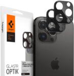 Apple iPhone 14 Pro / 14 Pro Max, Kamera lencsevédő fólia, ütésálló fólia, Tempered Glass (edzett üveg), Spigen Glastr Optik, fekete, 2 db / csomag - domshop