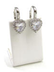  ÉKES SZÍV ezüst fülbevaló (fehér) (2021090901)