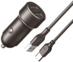 XO CC53 autós töltő 2x USB-A + USB-A - USB-C kábel 12W - fekete