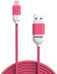 Pantone PT-LCS001-5 MFi USB-A - Lightning kábel 2.4A 1.5m - rózsaszín