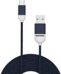 Pantone PT-MC001-5 USB-A - microUSB kábel 1, 5m 2.4A - tengerészkék 2380C