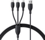Baseus One-for-Three USB-A - Type-C/Lightning/micro USB kábel 3.5A 0.8m - fekete