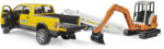 BRUDER Masinuta Bruder 02546, RAM 2500 cu remorca si mini excavator (2546)