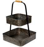 Clayre & Eef Platou supraetajat fier gri 31x31x47 cm (6Y4865) Tava