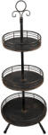 Clayre & Eef Platou supraetajat fier negru antichizat 34x95 cm (5Y1113) Tava