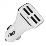 Akyga AK-CH-09 autós töltő 4xUSB-A csatlakozással 6, 8A 12V - fehér