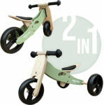 Free2Move Bicicleta tricicleta fara pedale, Free2Move, Din lemn, 2 in 1, Functie de bicicleta echilibru, 1-3 ani, Mint (39623)
