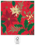 Javoli Karácsonyi Holly Poinsettia szalvéta 20 db-os 33x33 cm FSC (PNN95379)