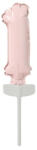 Javoli Pastel Pink, Rózsaszín 1-es szám fólia lufi tortára 13 cm (DPA9912705)