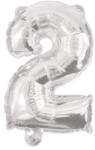 Javoli Silver, Ezüst 2-es szám fólia lufi 95 cm (PNN92468)
