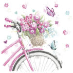 Javoli Virág Pink Bicycle with Basket szalvéta 20 db-os 33x33 cm (PKK032286)