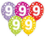 Javoli Happy Birthday 9 Dots léggömb, lufi 5 db-os 12 inch (30cm) (MLG141993)