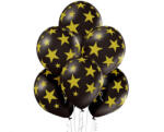 Javoli Csillagos Black Star léggömb, lufi szett 6 db-os 30 cm (12 inch) (MLG000313)