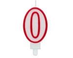 Javoli Piros Körvonalas Red Outline számgyertya, tortagyertya 0-ás (MLG949086)