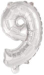 Javoli Silver, Ezüst 9-es szám fólia lufi 95 cm (PNN92475)