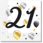 Javoli Happy Birthday 21 Milestone szalvéta 20 db-os 33x33 cm (PNN88865)