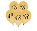 Javoli Arany Happy Birthday 18 Gold léggömb, lufi 5 db-os 12 inch (30cm) (MLG171853)
