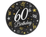 Javoli Happy Birthday 60 B&C papírtányér 6 db-os 18 cm (MLG164602)