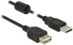 Delock USB 2.0-s bővítőkábel A-típusú csatlakozódugóval USB 2.0-s, A-típusú csatlakozóhüvellyel, 1