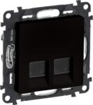 Legrand Valena Life 2xrj45 Cat. 5e Utp Csatlakozó Aljzat Mechanizmus Burkolat Fekete