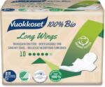 Vuokkoset Absorbante finlandeze Vuokkoset 100% bio, Normale cu aripioare, de noapte, 10 bucati