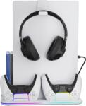 CANYON Многофункционална охладителна стойка за PlayStation 5 CANYON CND-CSPS5W-1, cooling stand CS-51 RGB PS5 Slim/DE Charge White (CND-CSPS5W-1)