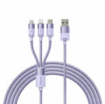Baseus Cablu Incarcare Baseus USB-A - Lightning / microUSB / USB-C StarSpeed 3in1 20W 1.2m Mov