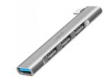 LogiLink 4 portos ultravékony USB-C -> USB-A hub szürke (UA0437) (UA0437)