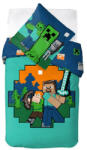 Carbotex Minecraft ágyneműhuzat szett - türkiz - 140x200 + 70x90 cm (MC248796-PP) (MC248796-PP)