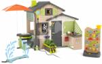 Smoby Casă a Prietenilor cu fântână sau joc cu apă la peretele de joacă Friends Evo Playhouse Life Smoby extensibilă în culori naturale, maro (SM810253-2G) Casuta pentru copii