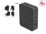 Delock USB GaN töltő 3x USB Type-C PD 3.1 + 1x USB Type-A 145W EU/USA/UK fekete (41473)