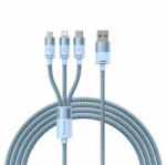 Baseus Cablu Incarcare Baseus USB-A - Lightning / microUSB / USB-C StarSpeed 3in1 20W 1.2m Albastru