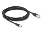 Delock USB 2.0 Type-A - Type-C kábel 4m fekete (81228) (81228)