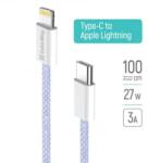 ColorWay USB Type-C - Lightning szőtt borítású adat- és töltőkábel 1m lila (CW-CBPDCL061-PU)
