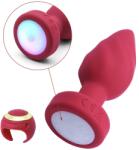 Passion Labs Dop Anal Led Light Vibrating Plug, Remote Control, 10 Moduri Vibratii, Silicon, USB, Rosu, 9 cm, Passion Labs