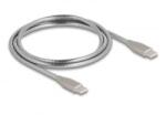 Delock USB 2.0 Type-C kábel PD3.0 60W 1m ezüst (81259)