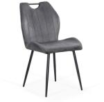  Scaun living gri din catifea cu cadru metalic BUC 204