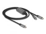 Delock USB-C Y-kábel PD3.0 100W 1.2m fekete (81271) (81271)