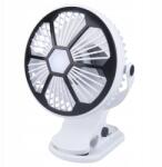 VERK GROUP Asztali Ventilátor Álló Klip Lámpa 3 Üzemmód Akkumulátoros (16034)
