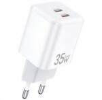Awei PD65-EU hálózati töltő 2 Type-C aljzat (35W, GaN, PD gyorstöltő) FEHÉR PD65-EU_W (PD65-EU_W)