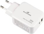 Bluestork Hálózati töltő - PW-NB-30-C-A/2 (USB-C, USB-A, 30W, fehér) (PW-NB-30-C-A/2)