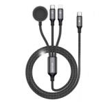 Awei töltőkábel 3in1 (Type-C - lightning/Type-C, Apple Watch töltő, 100W, wireless, gyorstöltő, 120cm) FEKETE W23_B (W23_B)