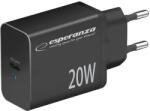 Esperanza EZC104K Quick Power Charger 20W USB-C PD Black (EZC104K)
