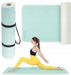 4FIZJO Vastag Pilates Fitnesz Tornaszőnyeg Csúszásgátló Tpe Fogantyúval 1CM (Mata do jogi antypoślizgowa TPE)