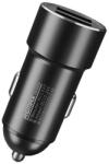 REMAX RCC220 autós töltő 2 USB aljzat (12W, gyorstöltő) FEKETE RCC220_B (RCC220_B)